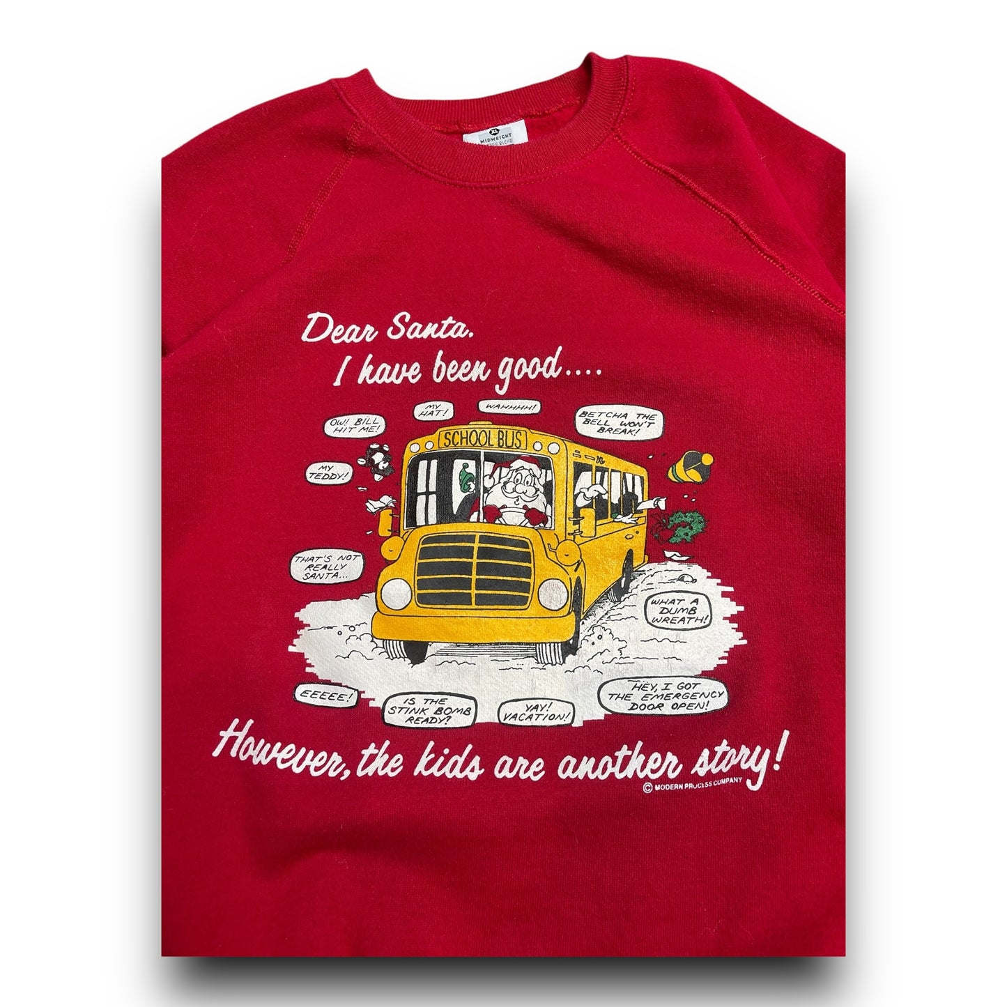 90’s Vintage Santa “Bus Driver Funny” Crewneck - L/XL