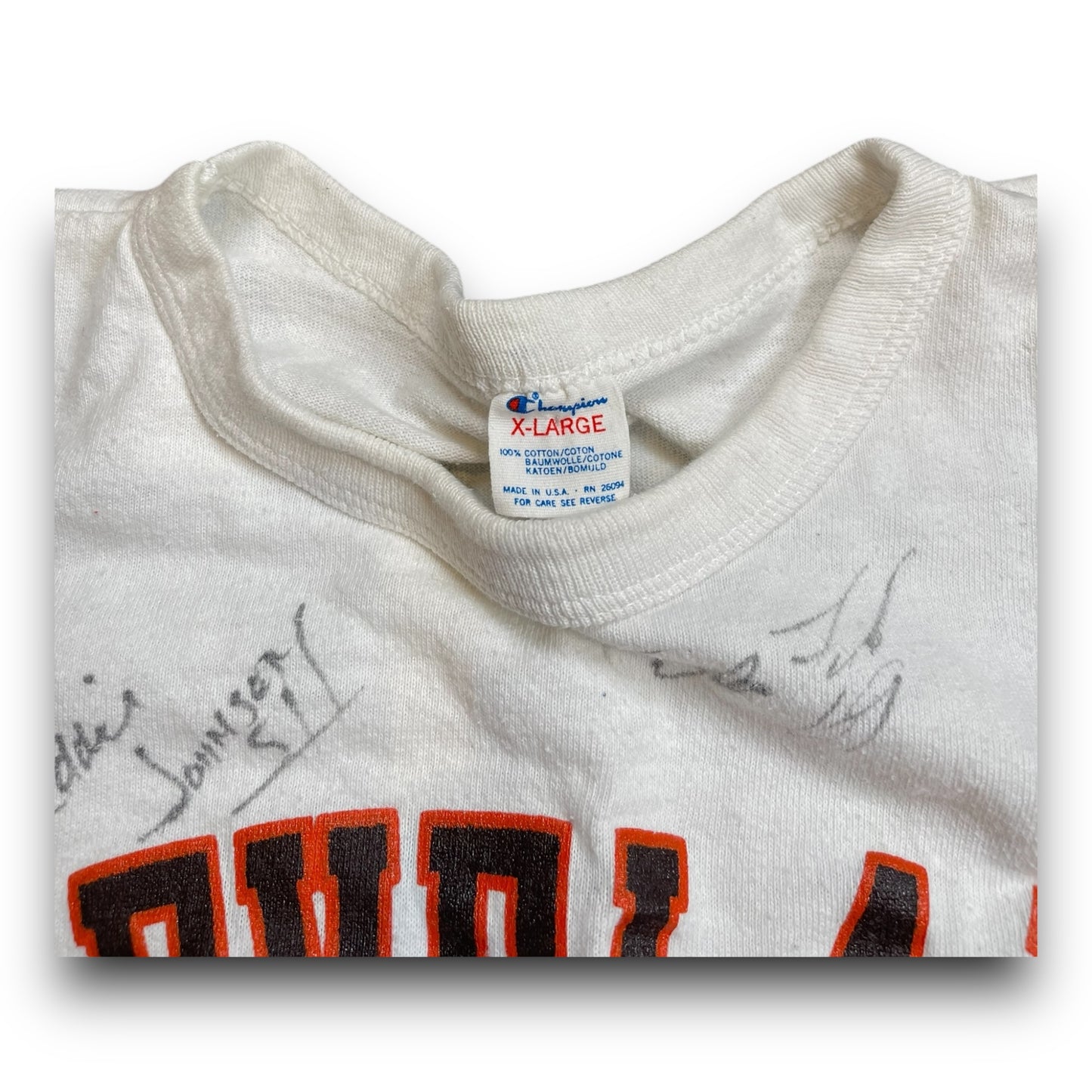 Vintage Signed Cleveland Browns Football Shirt - XL